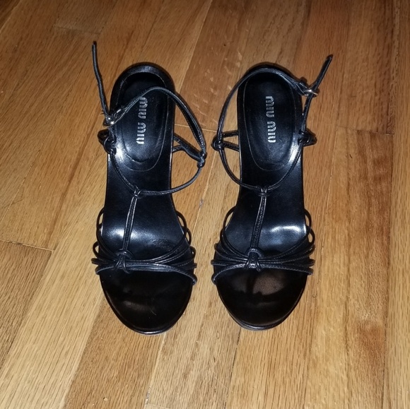 Prada Miu Miu Leather Strappy Heels - Picture 3 of 7